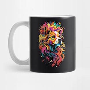 Beautiful Dog Head With Vivid Colourful Hair Mug